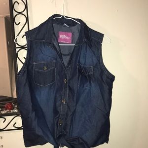 Jean style sleeveless shirt
